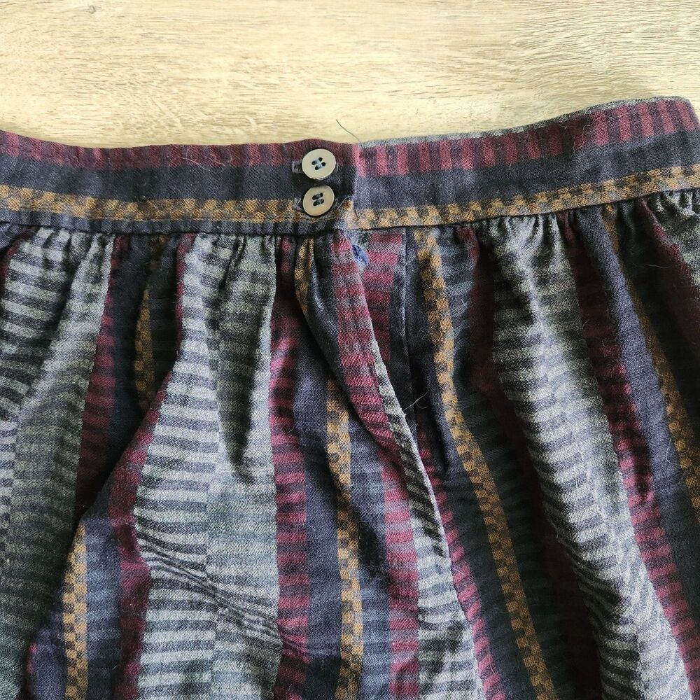 Vintage Evan Picone Pleated Midi Skirt Wool Blend Striped Women’s 10 - Picture 4 of 8